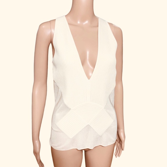 Giorgio Armani NWT ivory knit and sheer top Sz 12 - Picture 16 of 16